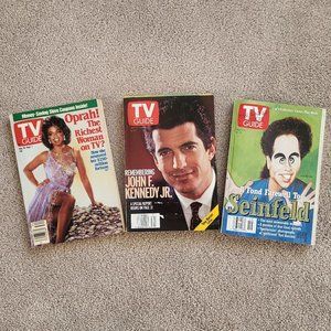 TV Guide Magazine (3) 1989 Oprah 1999 Kennedy 1998 Seinfeld Covers